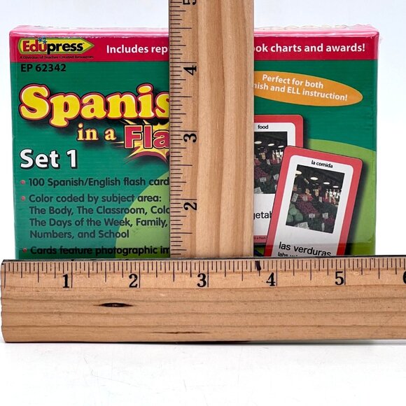 Spanish In A Flash Set 1 with 100 Flashcards Ages 5+ Edupress For Teachers NEW - Picture 7 of 9